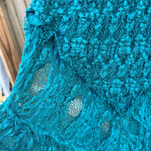 RARE Nightcap Clothing x Free People Teal Lace Maxi Dress Sz 2 | Boho Festival - Picture 2 of 14